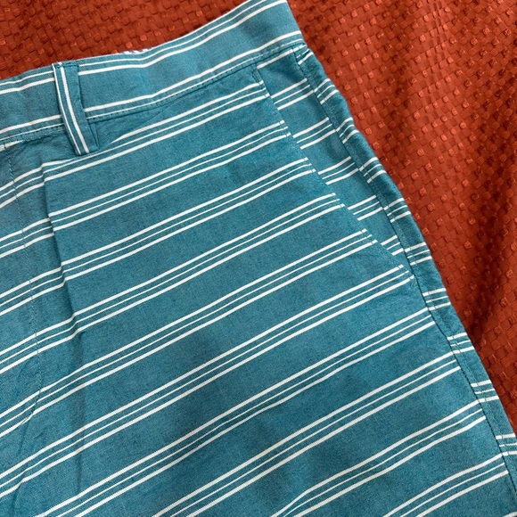Banana Republic Turquoise White Stripes Men’s Flat Front Shorts Size: 34 $70 🩳 - Picture 8 of 11